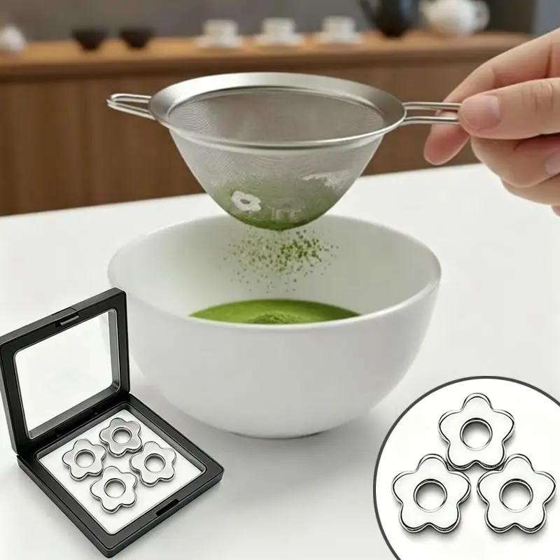 Stainless Steel Matcha Sifter Anti-Caking Rust Proof Powder Sieve Tool for Professional Barista Home Kitchen Baking Use