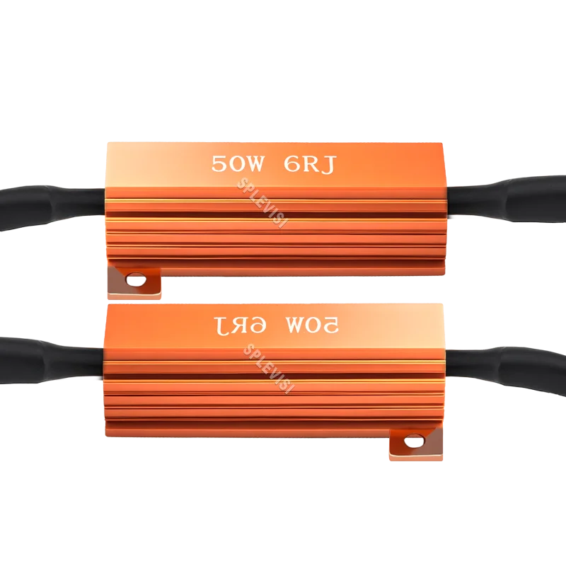 2PCS 50W 6RJ 6ohm H1 448 Car Load Resistor Error Canceller LED Decoder Canbus Free Wiring Canceller Decoder Light