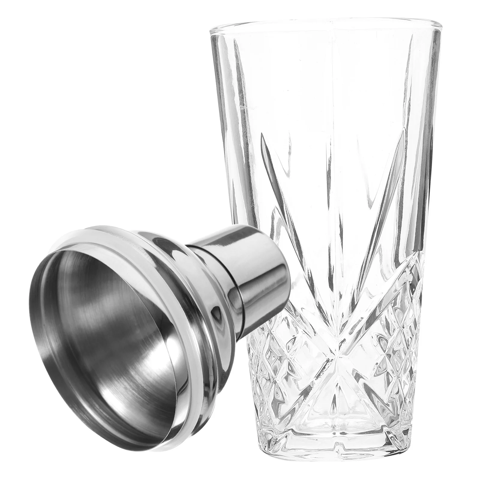 

Glass Cocktail Shaker Clear Drink Shaker Stainless Steel Lid Cocktail Mixer Suitable for Milk Tea Wine Bar Party Mixing Cup