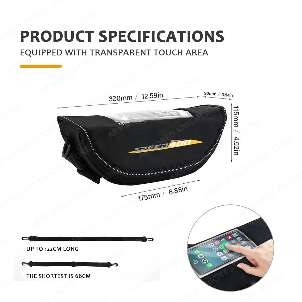 حقيبة تخزين مقاومة للماء لمقود الدراجات النارية ، والملاحة ، والاكسسوارات ، والسرعة ، والسرعة 400 ،