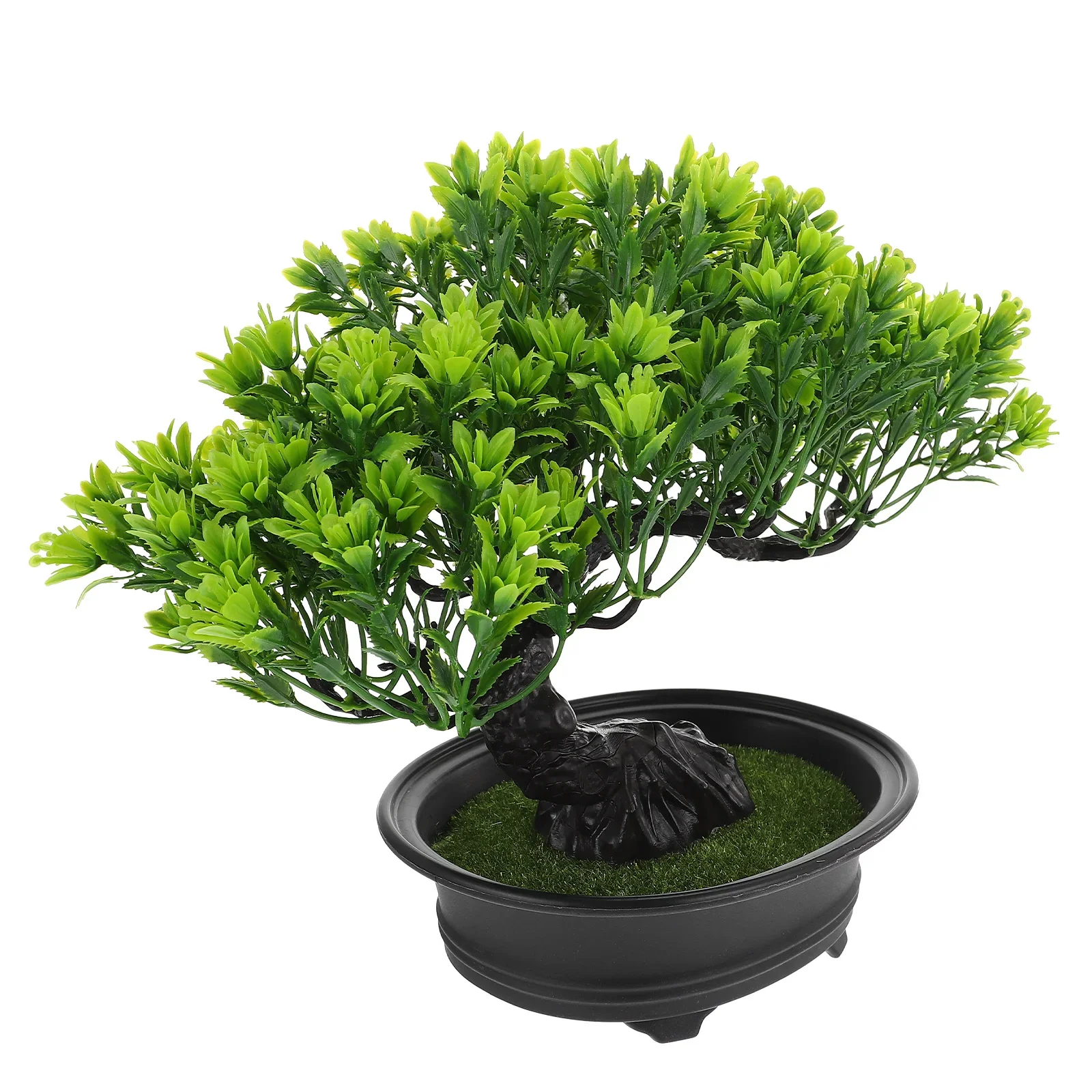 Realistischer künstlicher Miniatur-Bonsai-Baum aus roter Kiefer, immergrüne, pflegeleichte Kunstpflanze für die Dekoration von Schreibtischen und Regalen im Büro oder Zuhause. – Detail 15