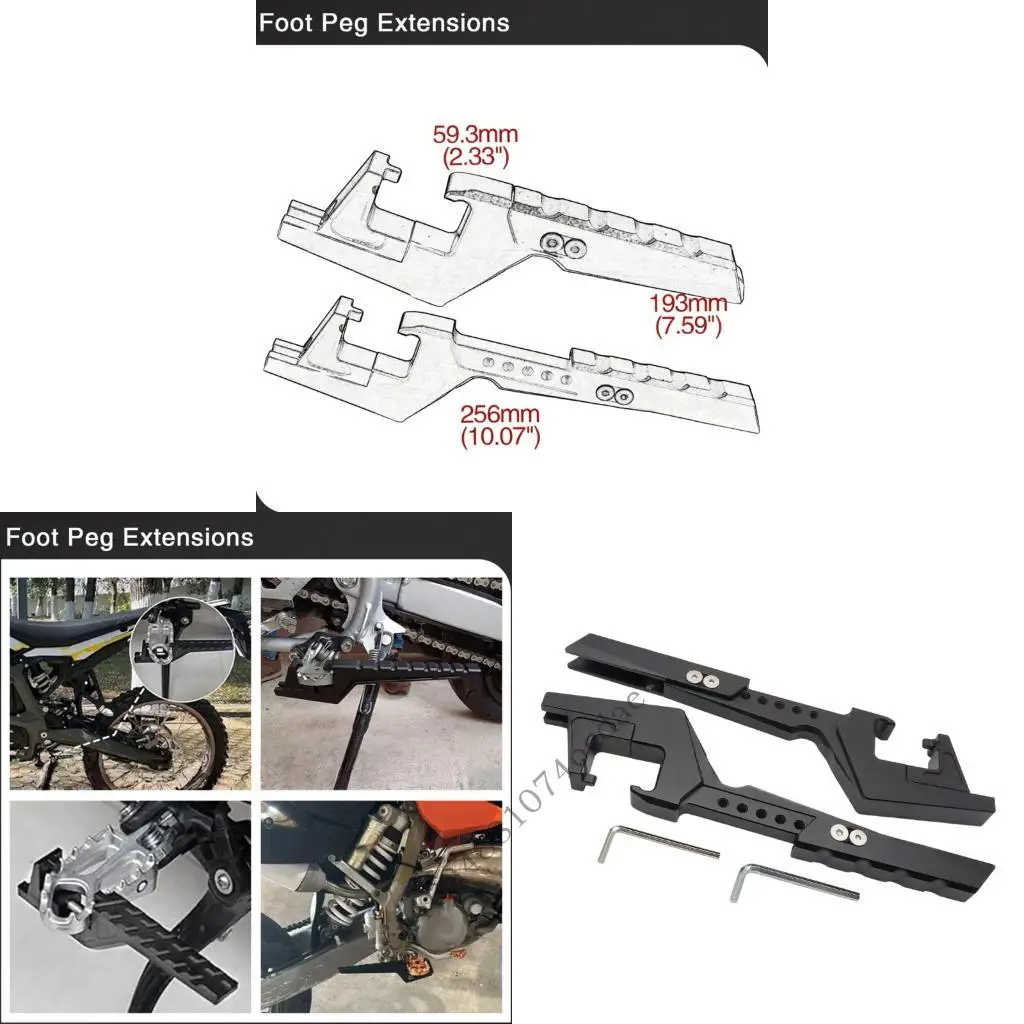 Adjustable Motorcycle Passenger Peg Pair for Trail Travel Use 