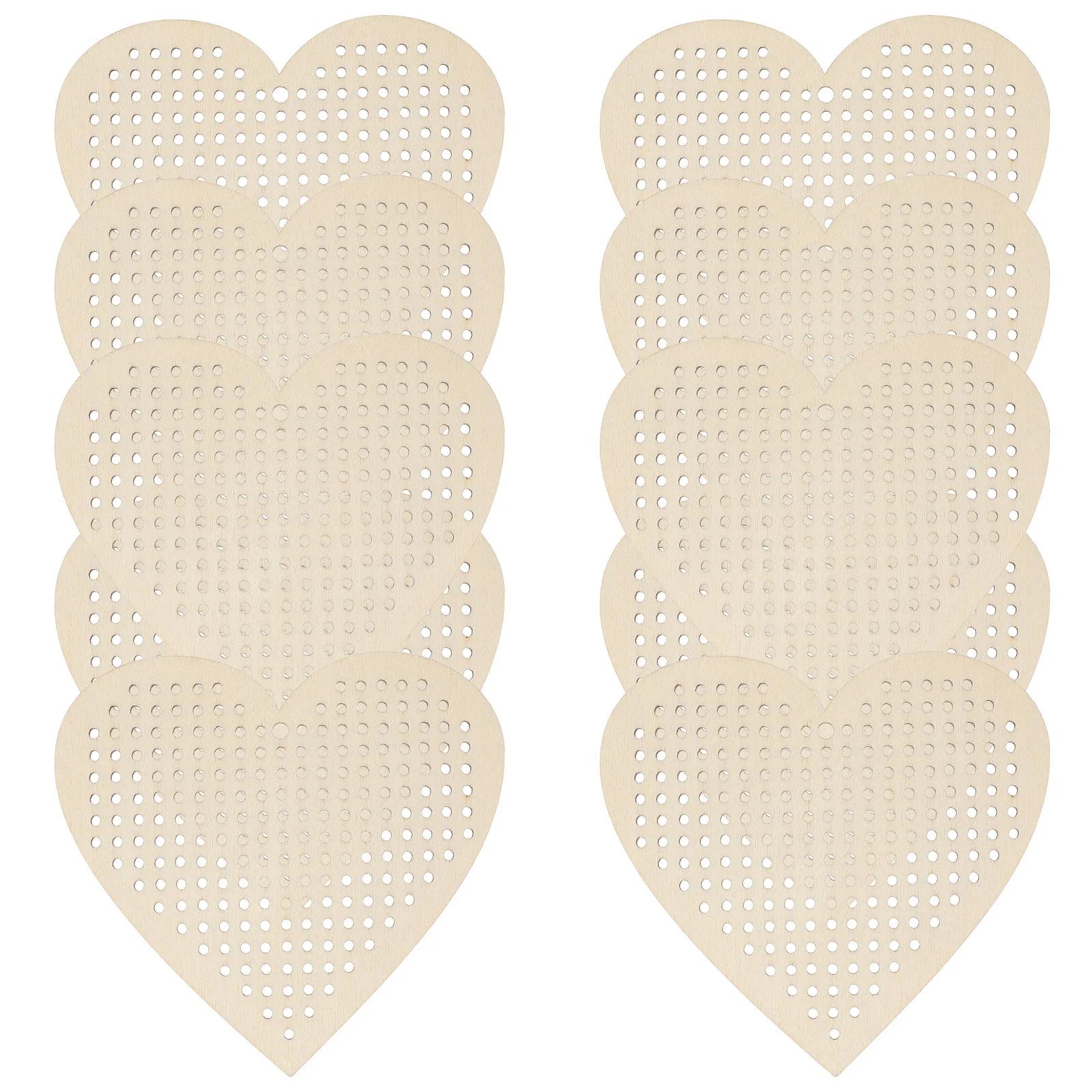 

10Pcs Wooden Heart Cutouts Unfinished Crafts for DIY Projects Smooth Paintable Surface Ideal for Cross Stitch and Embellishments