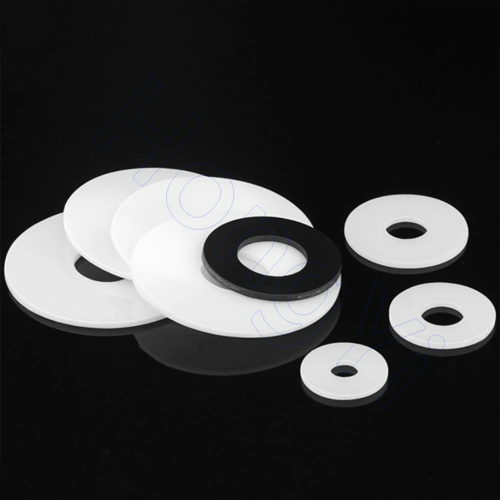 Inner Dia 2-20mm White/Black POM Flat Washers OD 4-30mm High-Strength Hard Plastic Insulating Gasket Thickness 0.3-5mm