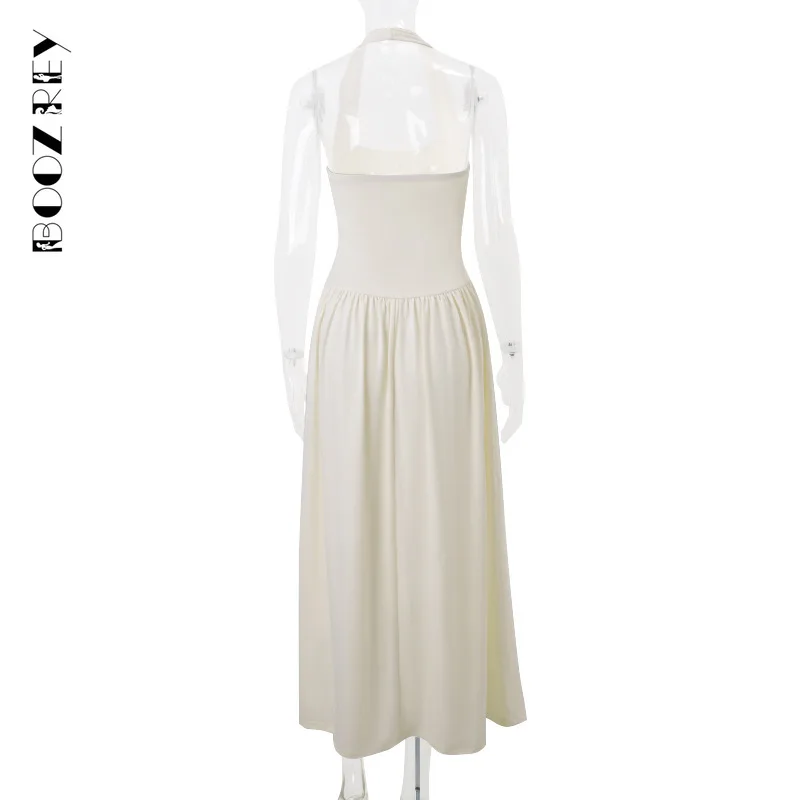 BoozRey 2024 Summer Fashion Patchwork Long Dress Women Square Collar Sleeveless Splicing Maxi Robes Lady Party Evening Dresses