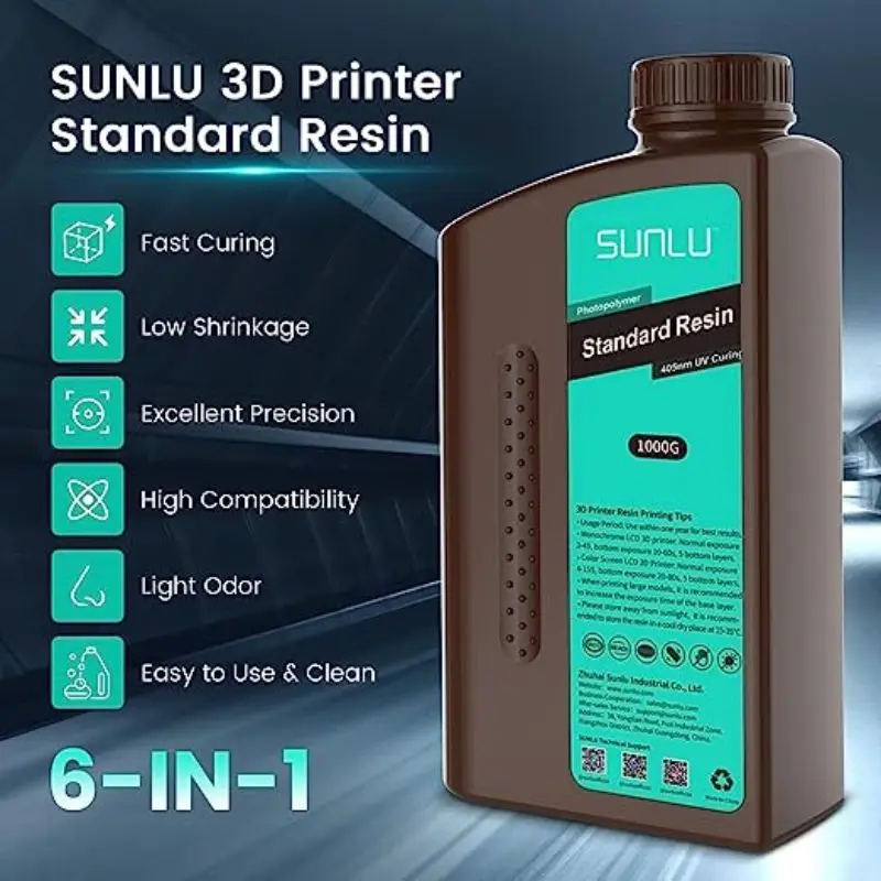 Imagem -04 - Sunlu Padrão Resina 405nm Resina uv 10kg para Lcd 3d Impressora Material para Impressão Fácil de Imprimir Boa Precisão