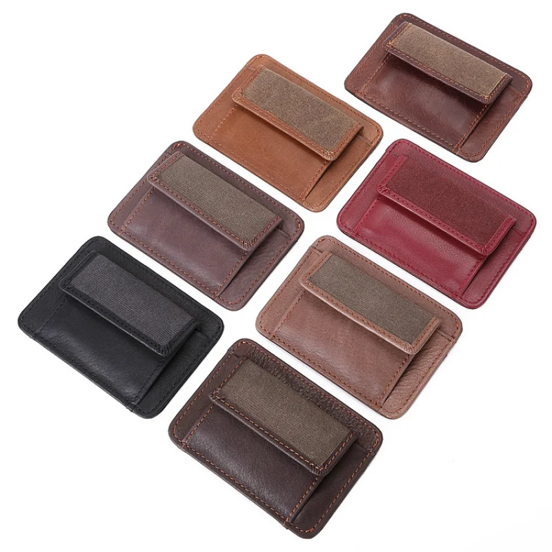 New Cow Leather Women\'s And Men\'s Card Bag Coin Purse Slim Credit Card Holder Wallet For Men and Women ID Card Pocket