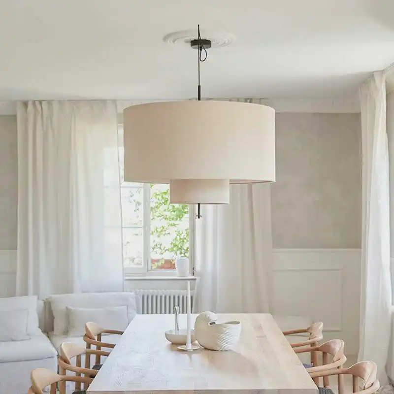 

Modern Minimalist Natural Cozy Bohemian Style High-quality Fabric Chandelier E27 Bedroom Dining Room Kitchen Hotel Pendant Lamps