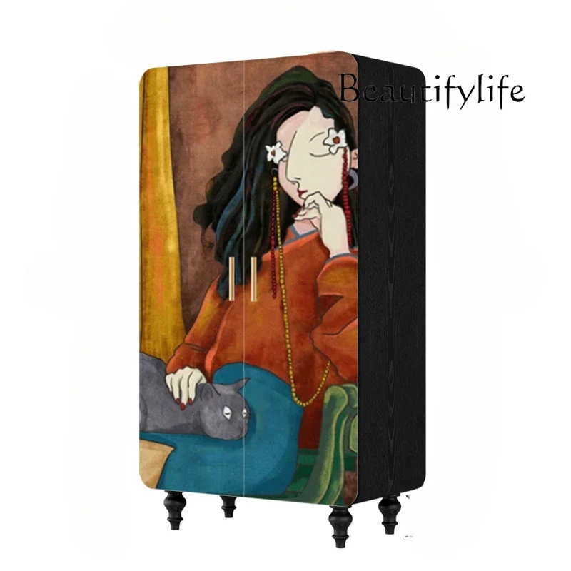 

Niche light luxury B & B solid wood wardrobe modern simple wardrobe bedroom cloakroom storage storage cabinet entrance cabinet