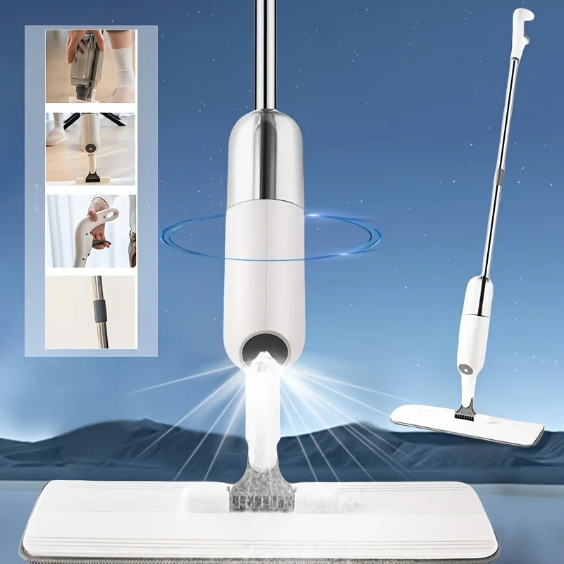 

Модная плоская насадка для швабры из микрофибры, горячая ручка из нержавеющей стали, бытовая швабра для чистки пола, распылитель, резервуар для воды, Лидер продаж