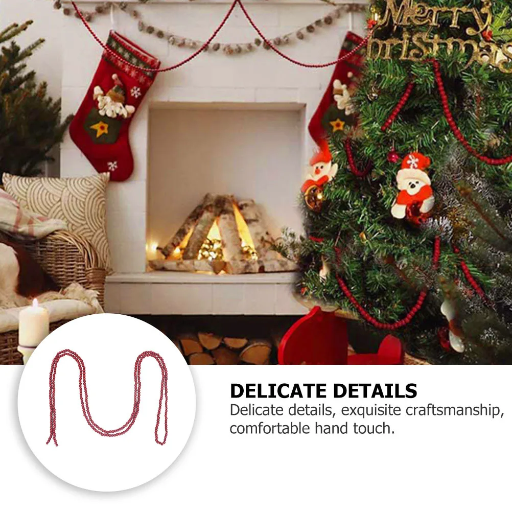 

1pc Christmas Decoration Hanging Wood Bead Craft Pendant For Tree Festival Scene Indoor Ornament Decor Creative Reusable Holiday