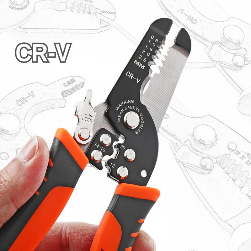 Professional Wire Stripper Tools Wire Pliers Adjustable Automatic Cutter Crimper Electrician Peeling Network Cable Stripper Tool