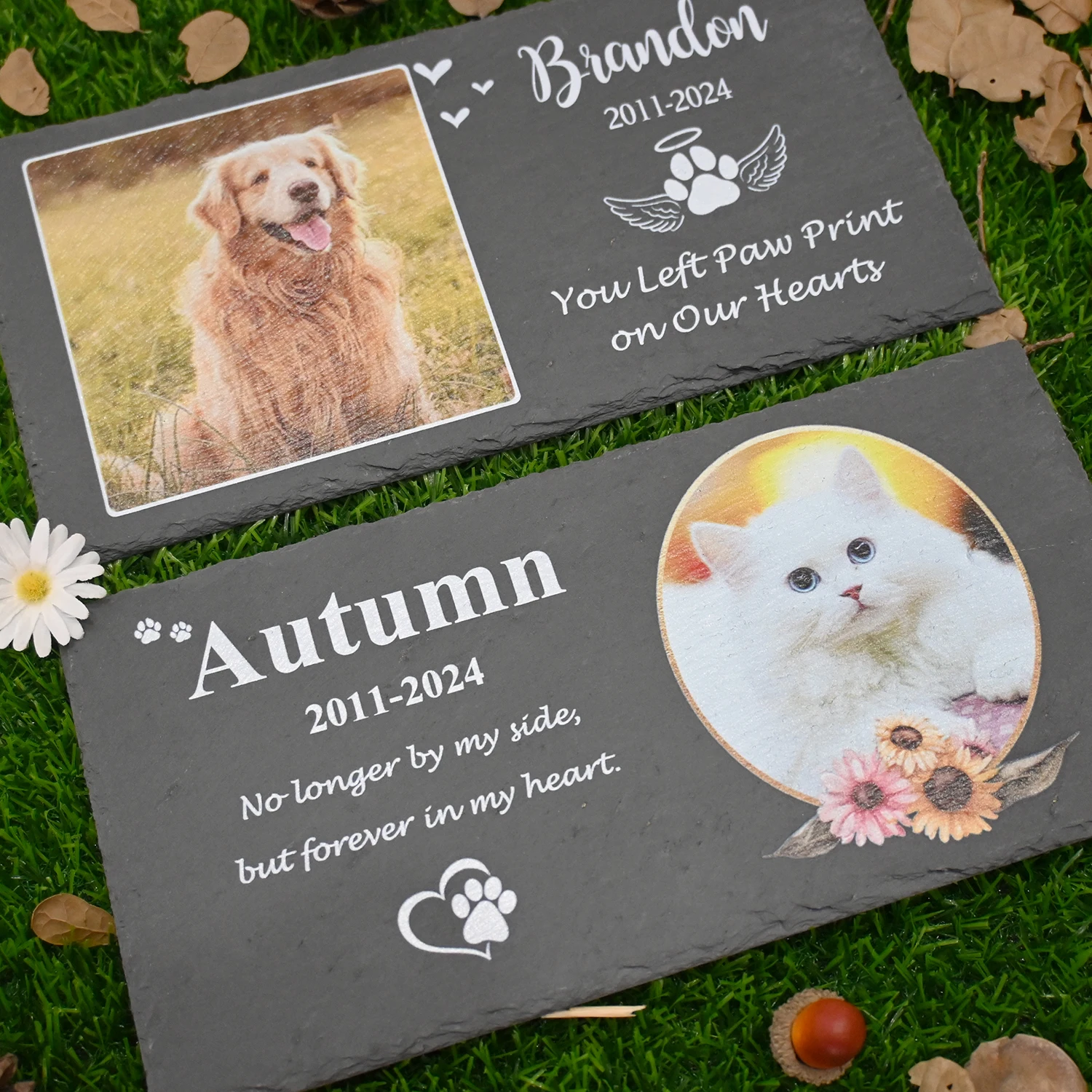 Personalized Pet Memorial Stone, Large Memorial Garden Stone Printed with Photo, Pet Loss Gifts, Dog Cat Memorial Gift