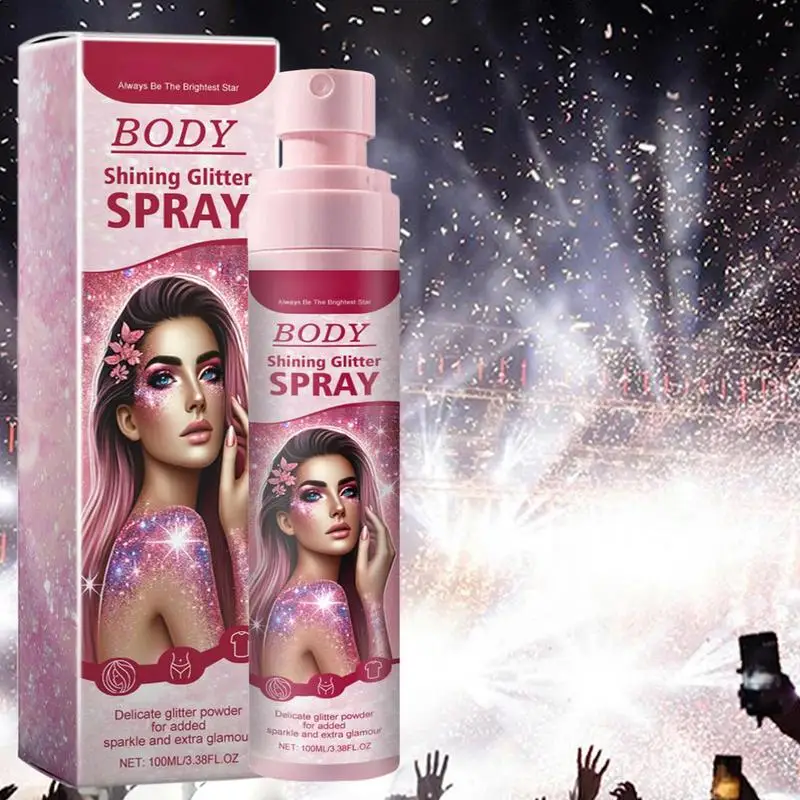 Shimmery Spray Shiny Glitter Spray Hair Shimmery Glitter Spray Hair And Body Washable Temporary Hair Body Glitter Color Spray