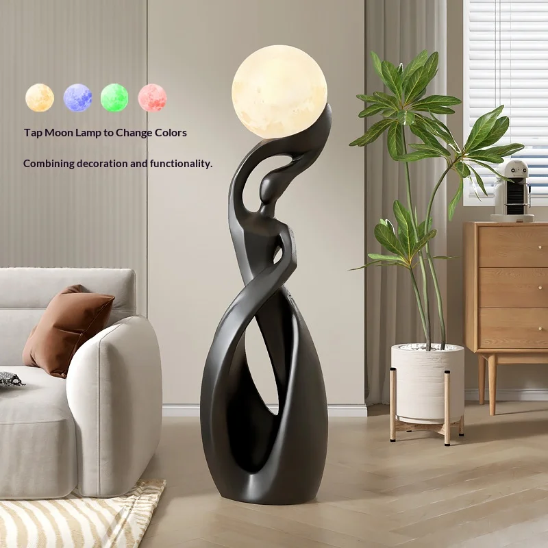 Abstract Human Shaped Floor Standing Sculpture Ornament Modern Living Room Home Art Decor Hollow Twisted Body Craft