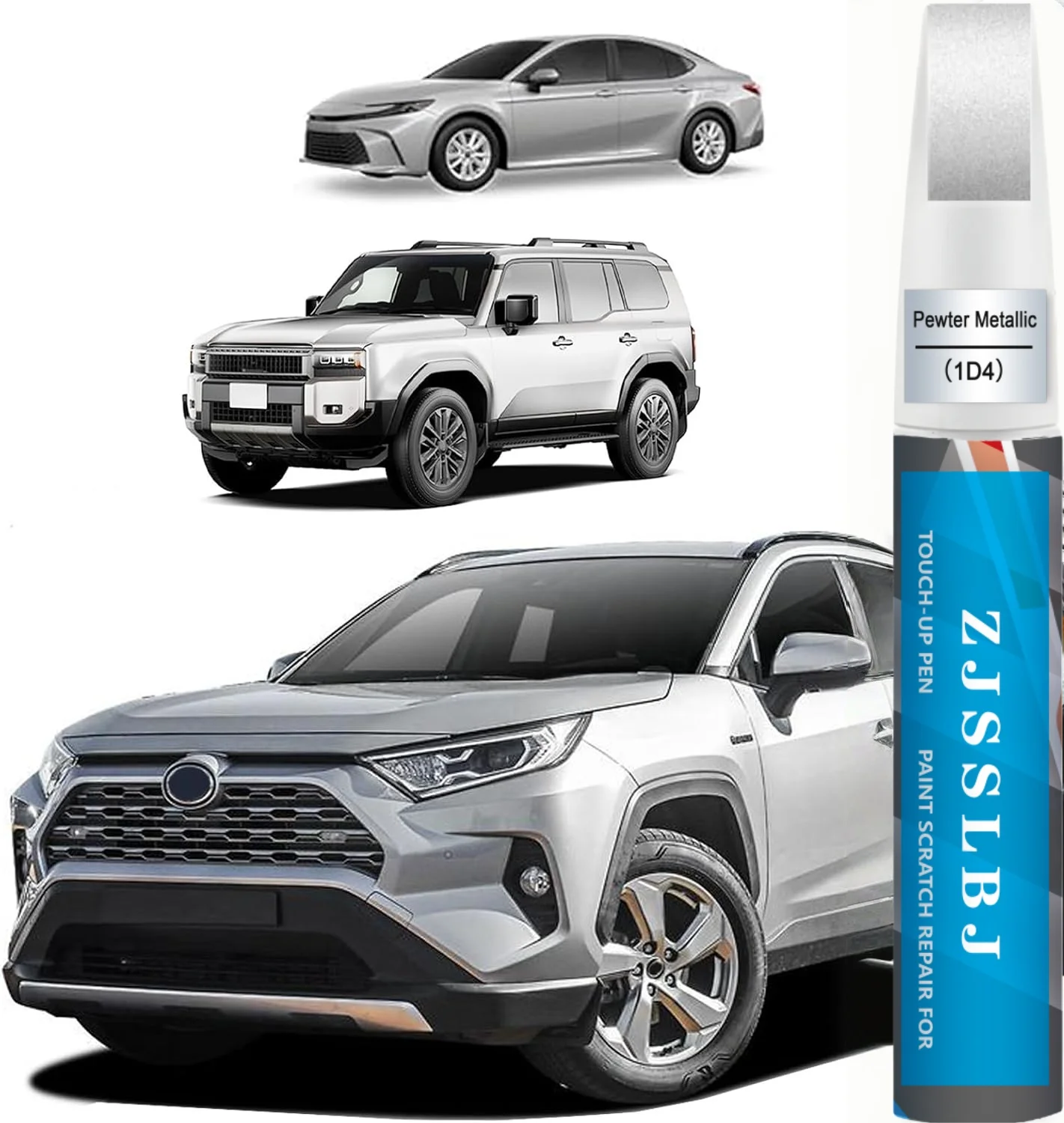 Car Touch up Paint(1D4 Pewter Metallic) Compatible with Toyota, Car Paint Pen Scratch Repair Two-In-One Touch Up Paint, Premium