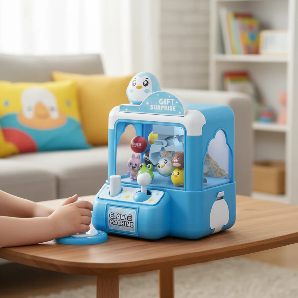 Mini Claw Machine for Kids Cartoon Grab Ball Doll Machine Home Candy Twisted Egg Catcher Toy Arcade Game Prize Gift Machine