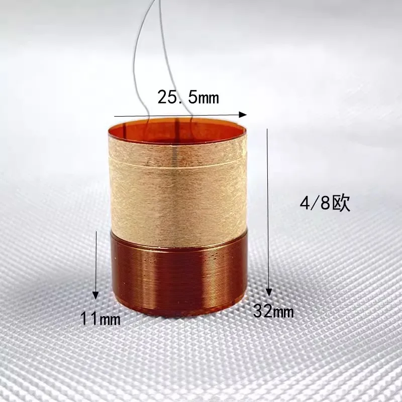 2 Pcs 25.5mm Bass Ring Round Copper Wire Two Layers KSV Skeleton High Power Woofer Voice Coil 25 Core Woofer