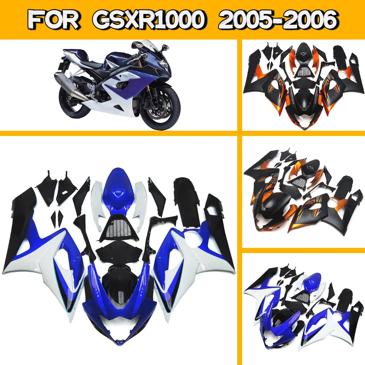

Hot Style Fairings for 2005 2006 Suzuki GSXR 1000 ABS Plastic Fairing Kit Replacement Perfect Fit 05 06 GSXR1000