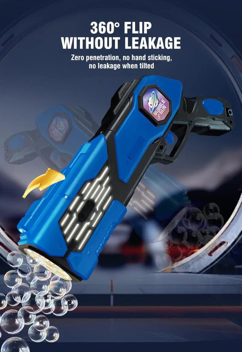 Automatische Seifenblasenpistole, elektrische Handheld-Raumseifenblasengebläse mit Licht, Outdoor, Strand, Spielzeug, Kinderparty, Geburtstagsgeschenk