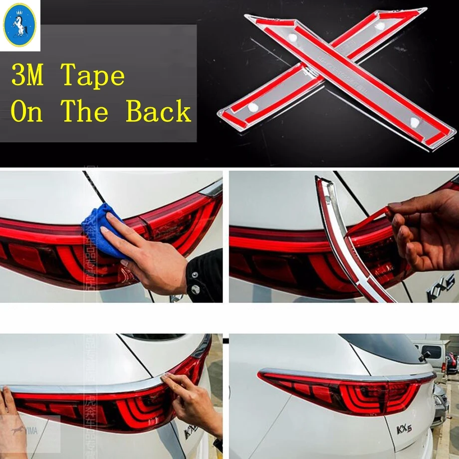 For Kia Sportage 4 QL 2016 - 2020 ABS Chrome Car Rear Tail Lights Lamps Eyebrow Eyelid Trim Cover Garnish Moulding Accessories