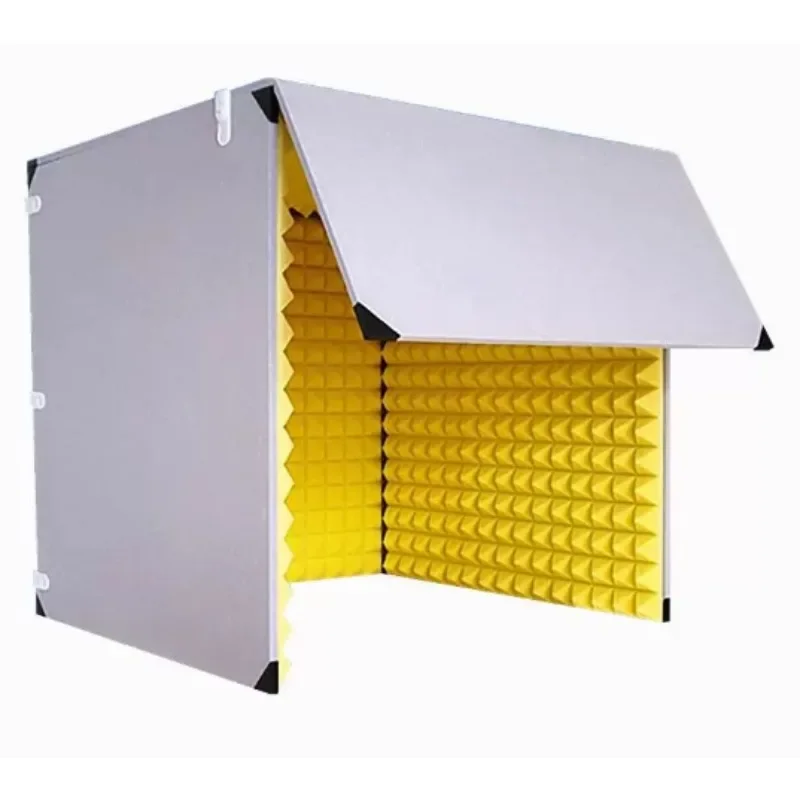 Portable Desktop Vocal Isolation Booth 60/80cm, Removable Acoustic Panels, Soundproof Shield for Clear Voice Recording