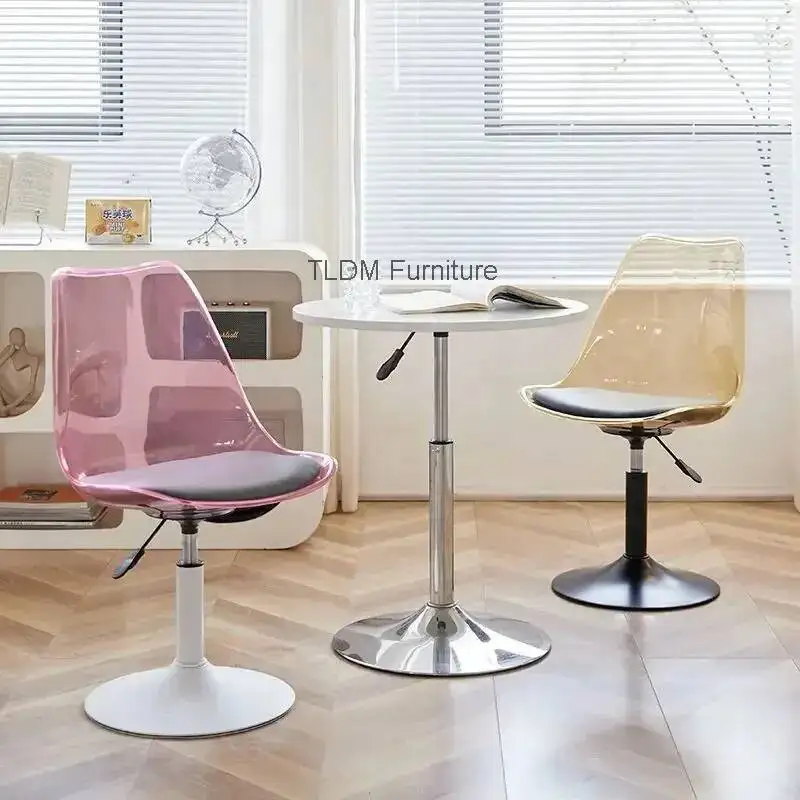 Computer Chair Family Comfortable Lift Dressing Stool Front Desk Cashier Transparent Bench Makeup Swivel Chairs