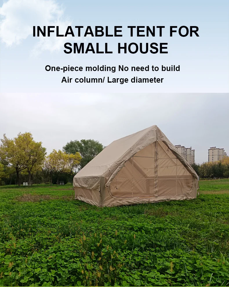 Large Four-season 2x3m One Bedroom Outdoor Family Tent for Camping Waterproof Oxford Glamping Inflatable Quick Automatic