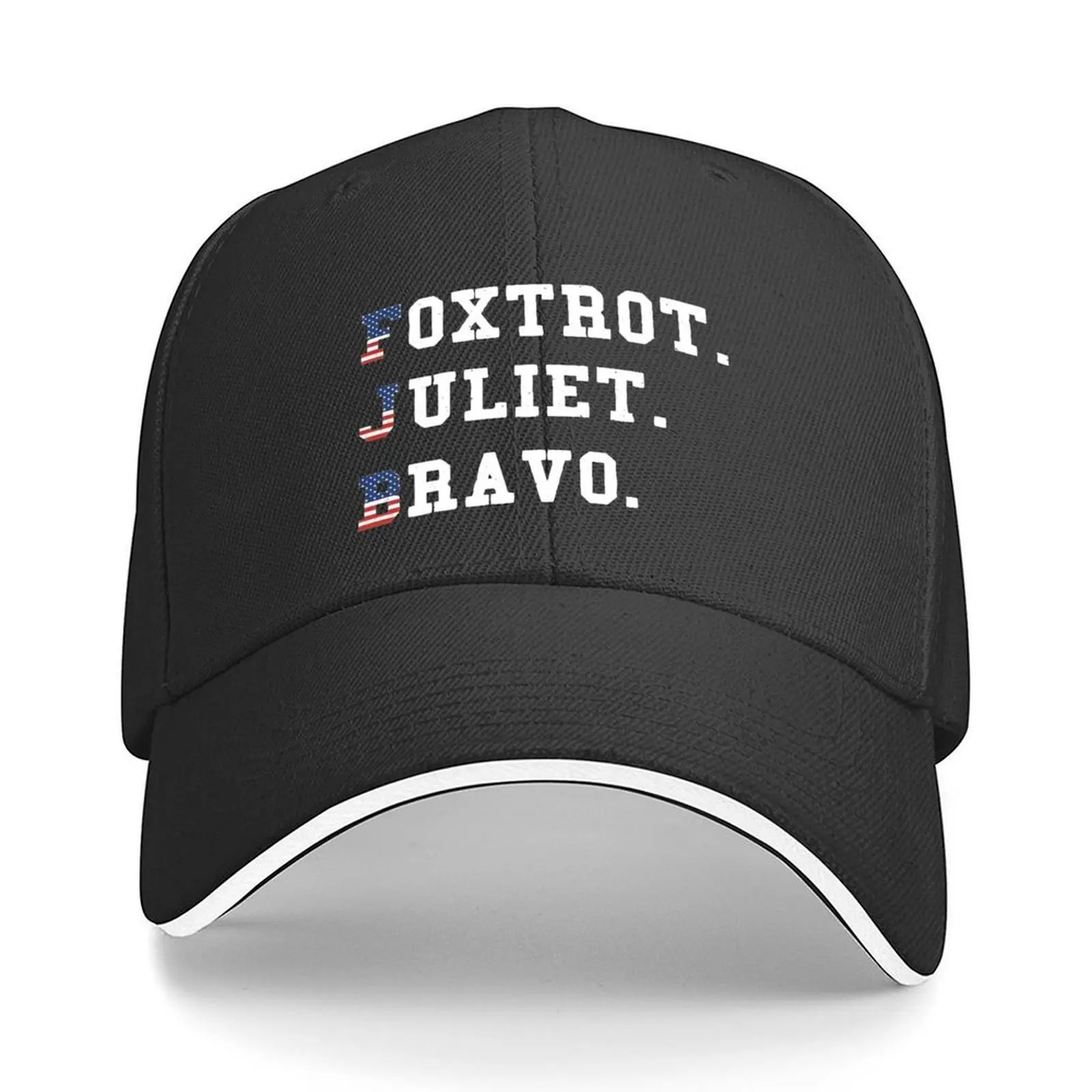

Foxtrot Juliet Bravo Baseball Cap luxury woman cap Visor Funny hats New In The Hat Men's Baseball Women's