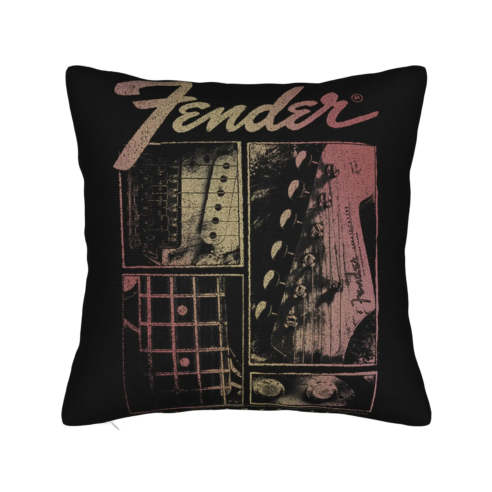 Funda de almohada con diseño de paneles Fender Stratocaster, funda de cojín novedosa para silla, sofá, decoración del hogar