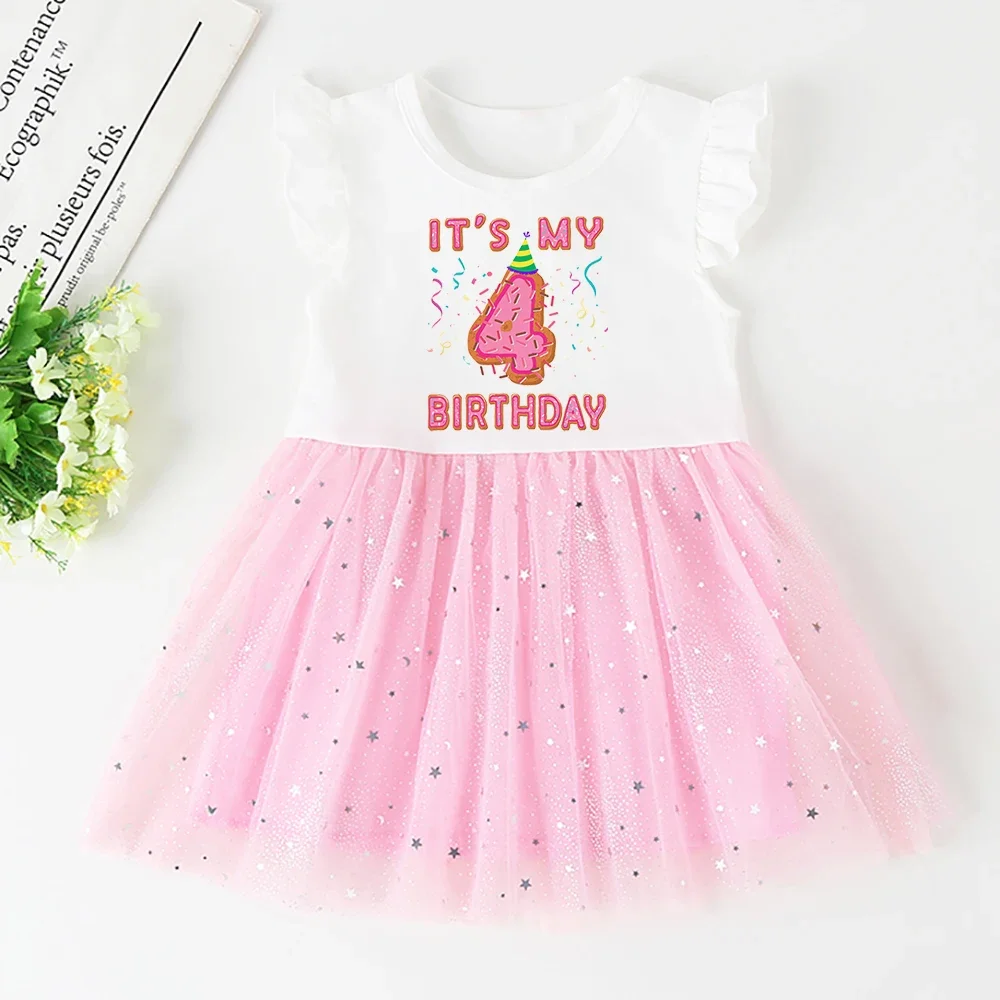 It Is My 1 2 3 4 5 Brithday Girl Short Sleeve Dresses Baptism Dress for Baby Girl Christening Toddler Birthday Party Dresses