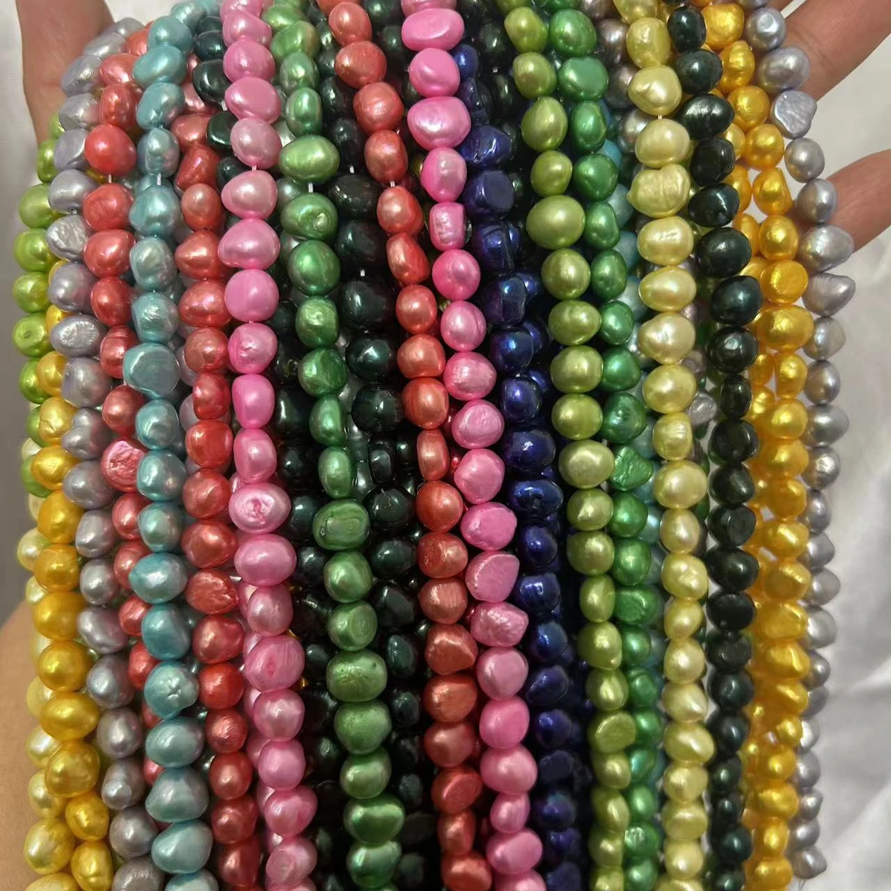 8-9mm 14inch All Colors Diy Jewelry Freeform Potato Shape Baroque Natural Freshwater Pearl Beads