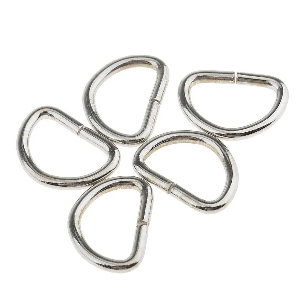 Alloy Dee Rings Set D Shaped Webbing Buckle Craft Supplies for Bag Strap DIY and Dog Collar Making