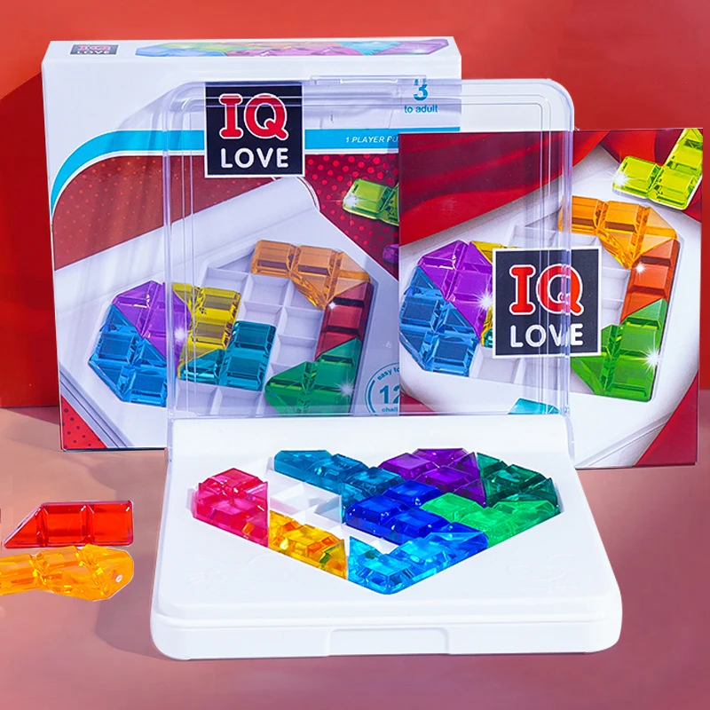 120 Challenges Toy 3D Puzzle Wisdom Love Board Game Skill-Building Brain Game with Portable Case Toys Kids Gift