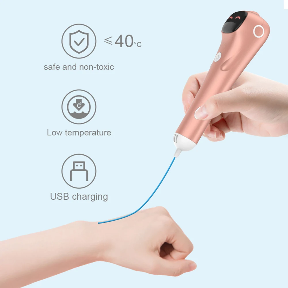 3D-Druckstift für Kinder, 3D-Stift mit Niedriger Temperatur, PCL-Filament, Verbrühungsschutz, Kreative DIY-Kunstwerkzeuge für Kinder, Geburtstags- und Weihnachtsgeschenk