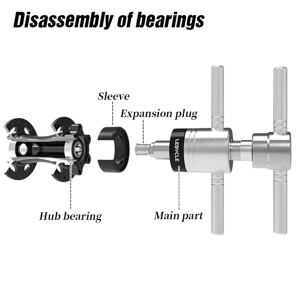 LEBYCLE MTB Road Bicycle Hub Bearing Removal Tool Bike Hub Tower Base Removal Tool Removal Puller Bike Hub Bearing Repair Tool