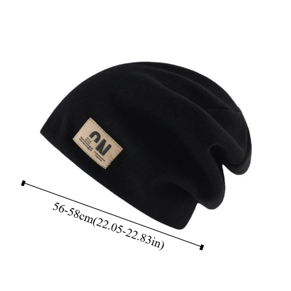 Harajuku Thickened Fleece Knit Beanies Coldproof Korean Style Letter Pullover Hats High Quality Baggy Plush Beanies Hats Autumn