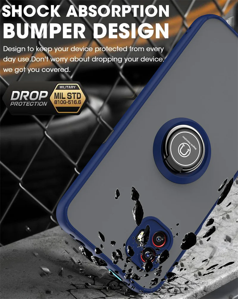 For Samsung Galaxy Xcover6 Pro Case Magnetic Metal Ring Holder Armor Phone Cases For Galaxy Xcover 6 Pro Xcover6pro Matte Cover