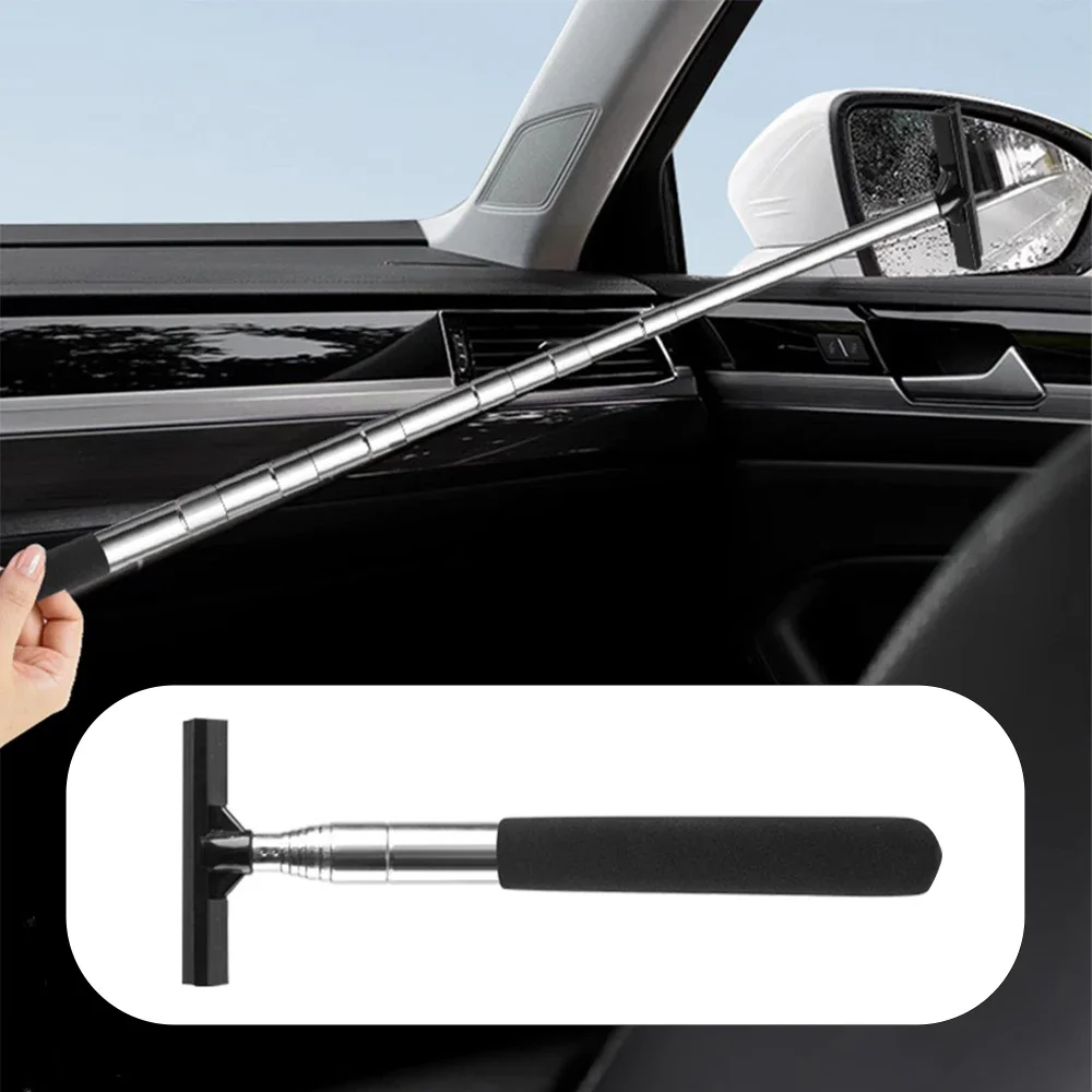 

Car Rearview Mirror Wiper Cleaning Tool Auto Glass Mist Cleaner Scraper Car Accessories Handle Telescopic Window Cleaning Brush