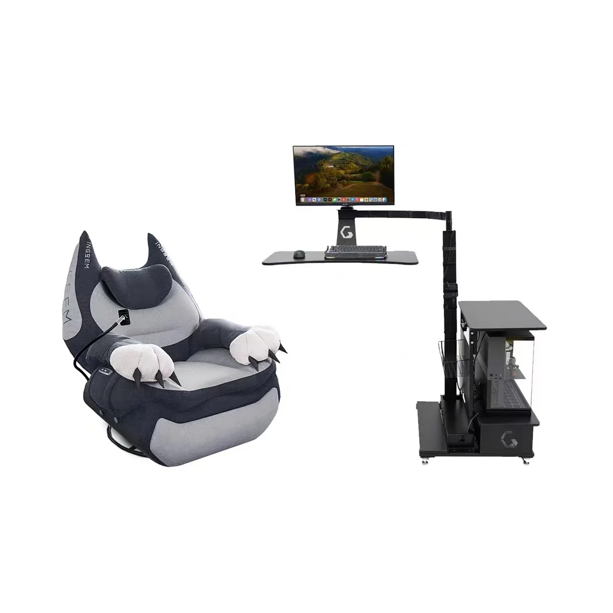 ！@! Einzelner Sofasessel, verstellbar, zum Schlafen geeignet, für das Wohnzimmer, leichter Luxus, kleiner Raum, Sofa-Kabine, Gaming-Sofasessel
