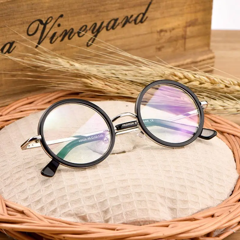 1pc Round Reading Glasses for Men Professor Readers Vintage Eyeglasses Ultralight Metal Computer Reader Anti Blue Light Glasses