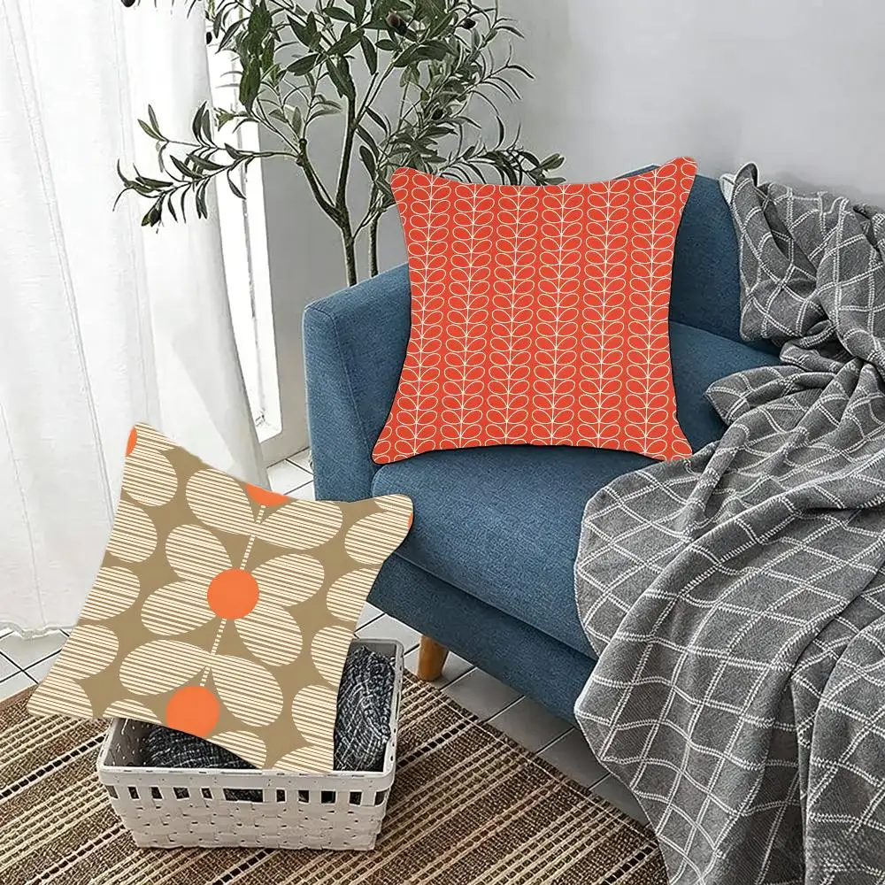 Botanical Patternbrand O-Orla Kiely Cushion Cover Fluffy velvet Nordic style plush Living room sofa decorative