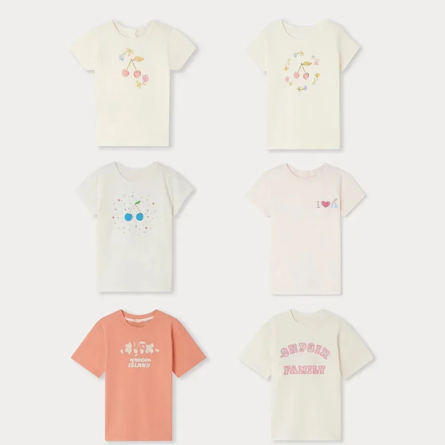 Vêtements brodés pour bébés filles, T-shirt en coton, Chemises courtes, Vêtements de bébé, Pré-vente, Expédition en mars, Automne, 2024, BP