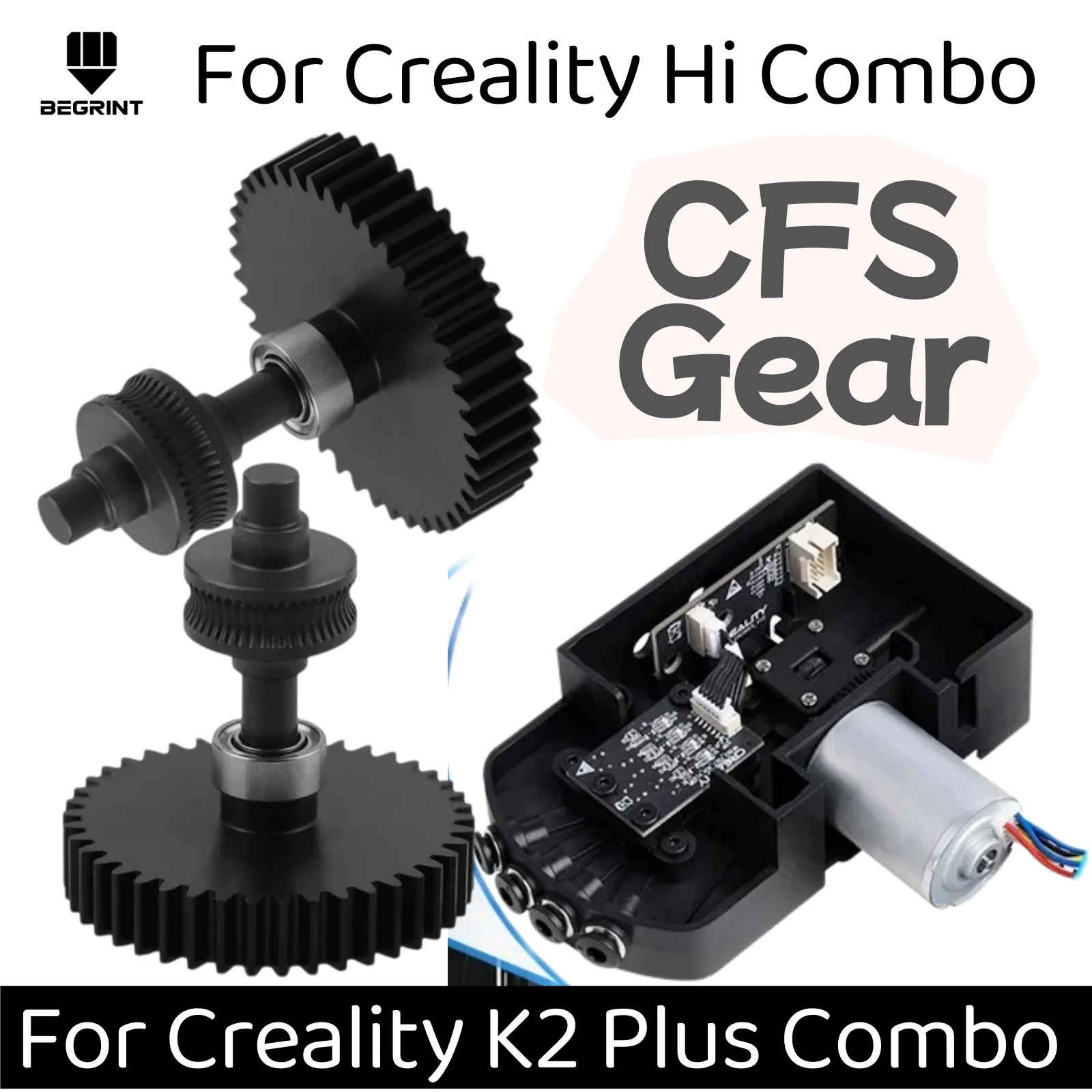 Engranaje para Impresora 3D Creality K2 Plus Combo K2P Hi Combo, Rueda Impulsada de Cinco Vías CFS Mejorada, Engranaje de Acero Endurecido con Recubrimiento Nano