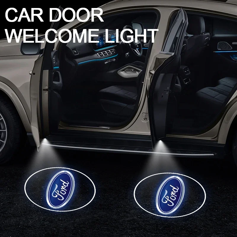 1/2PCS Led Car Door Welcome Laser Projector Logo Night Light Wireless For Ford focus Fiesta EcoSport ESCORT ranger fusion mondeo