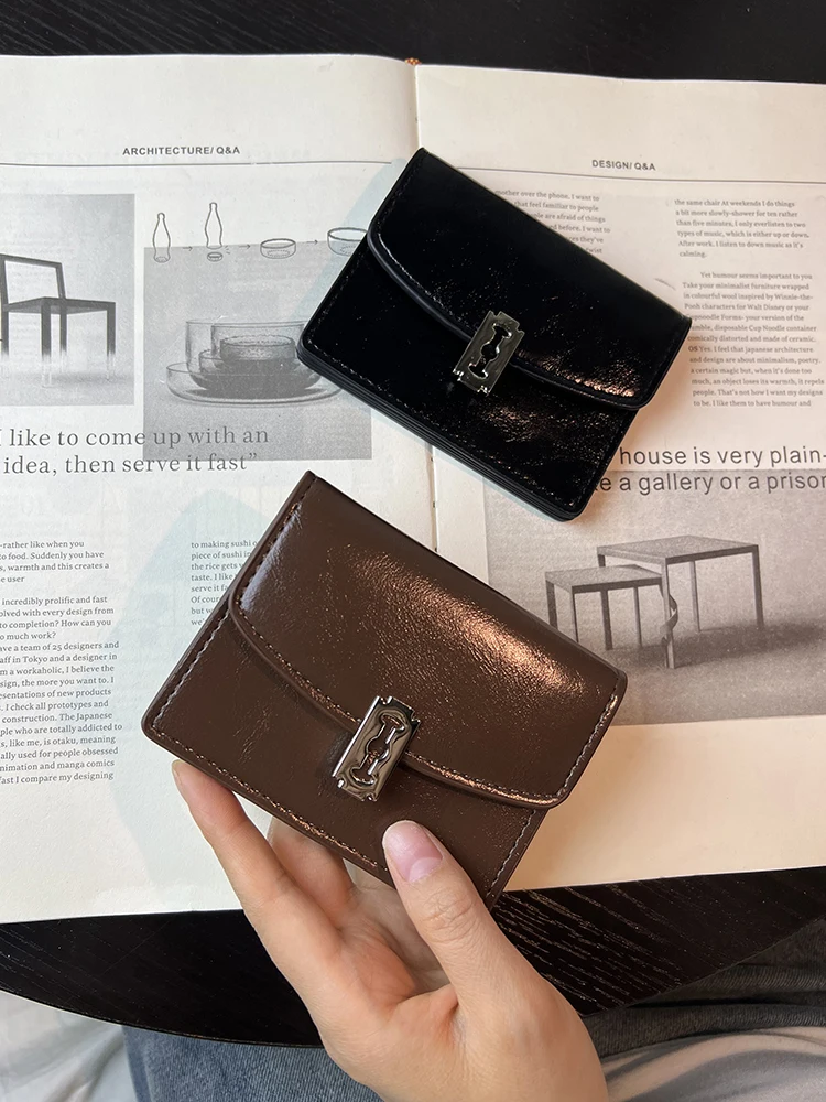 

Korean Sle Cact Practical Student Women's ort Wallet Multi-Layer Bule High-End Card Holder Trendy Coin Purse