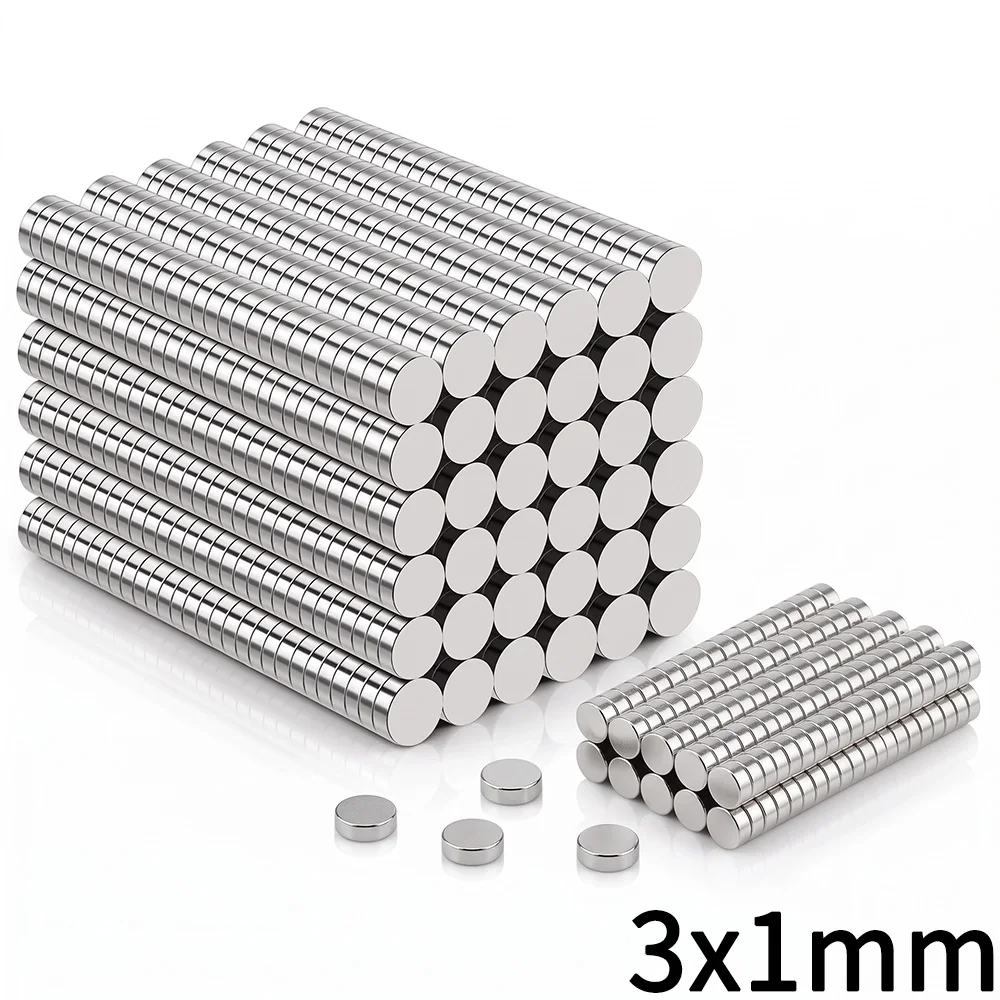 100 300Pcs Small Round Magnet 3x1mm Permanent Super Strong Powerful Magnet Fridge DIY Building Scientific Projects Educational