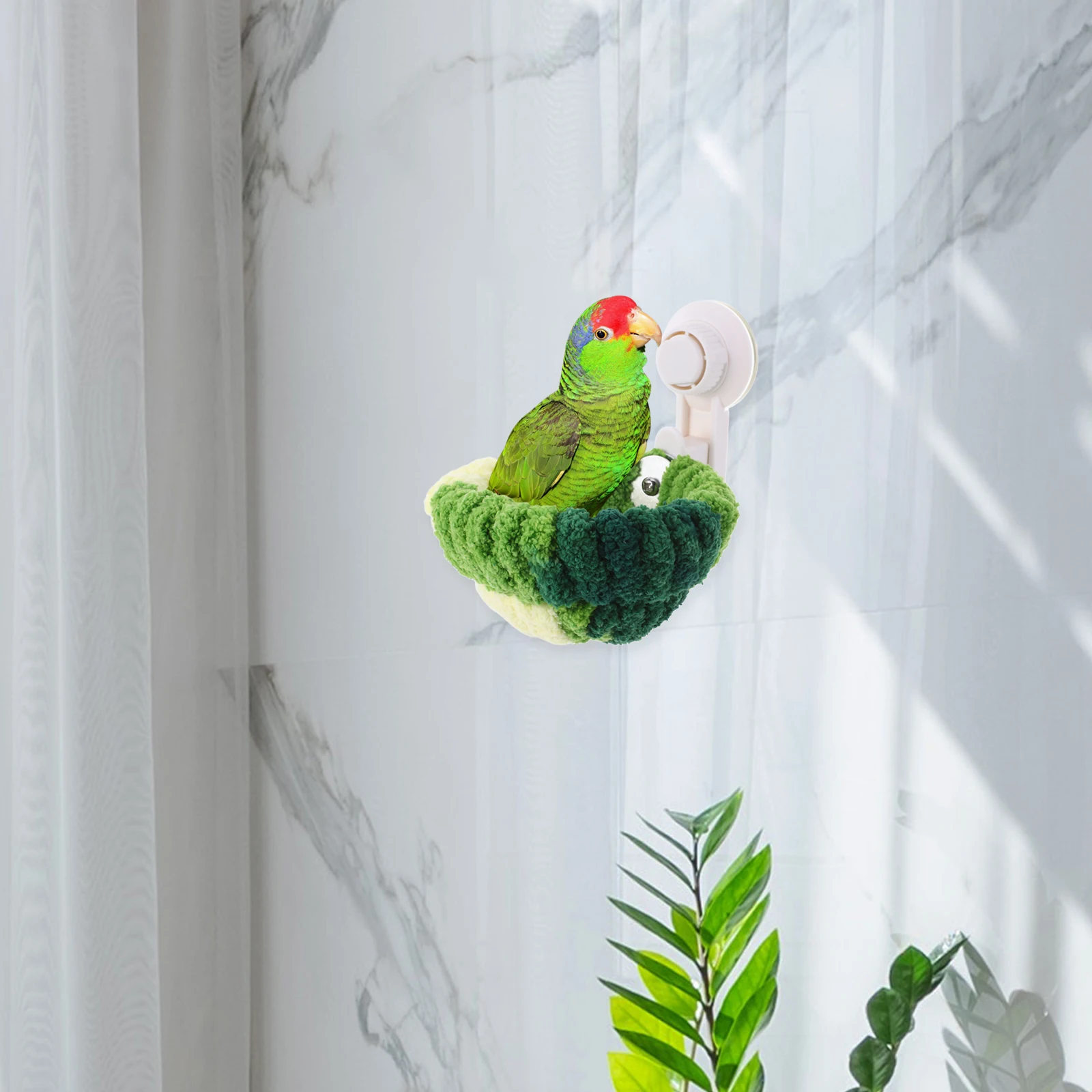 

Bird Parrots Suction Cup Portable Bird Bed Car Window Mount Warm Sleeping Hut Small Glass Nest For Travel Parakeet Cage