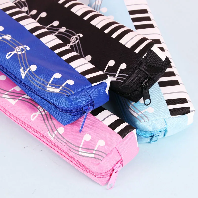 Piano Key Design Pencil Bag Case Single Layer Oxford Cloth Stationery Pens Storage Bag Organizer Girls Makeup Bag 200*85*35mm