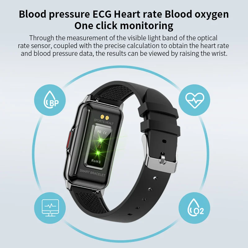 For Android IOS Smart Bracelet Women Smartwatch Men Heart Rate Blood Oxygen Waterproof Sports Smart Band Ladies Gift Smartwatch